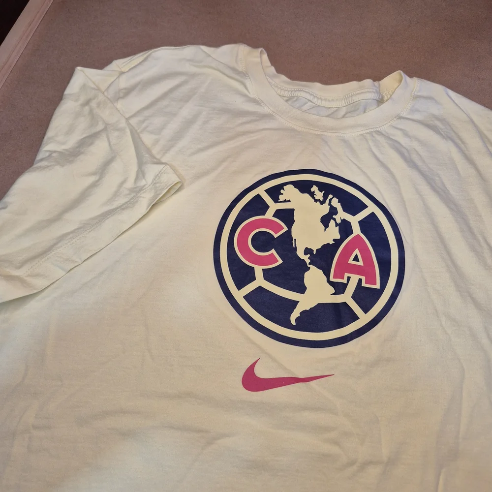 Nike Yellow Short Sleeve Tee with Red and Blue Logo 2742/2